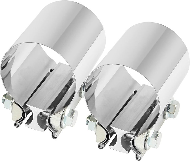 DOCAS 2.75 Inch 2.75" Butt Joint Exhaust Band Clamp Sleeve Stainless Steel 2pcs - Image 1